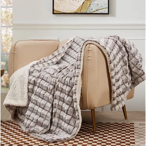 NEW Royal Luxe Reversible MicroMink To Faux Sherpa Tie Dye Throw 50" x 60" - Picture 4 of 8